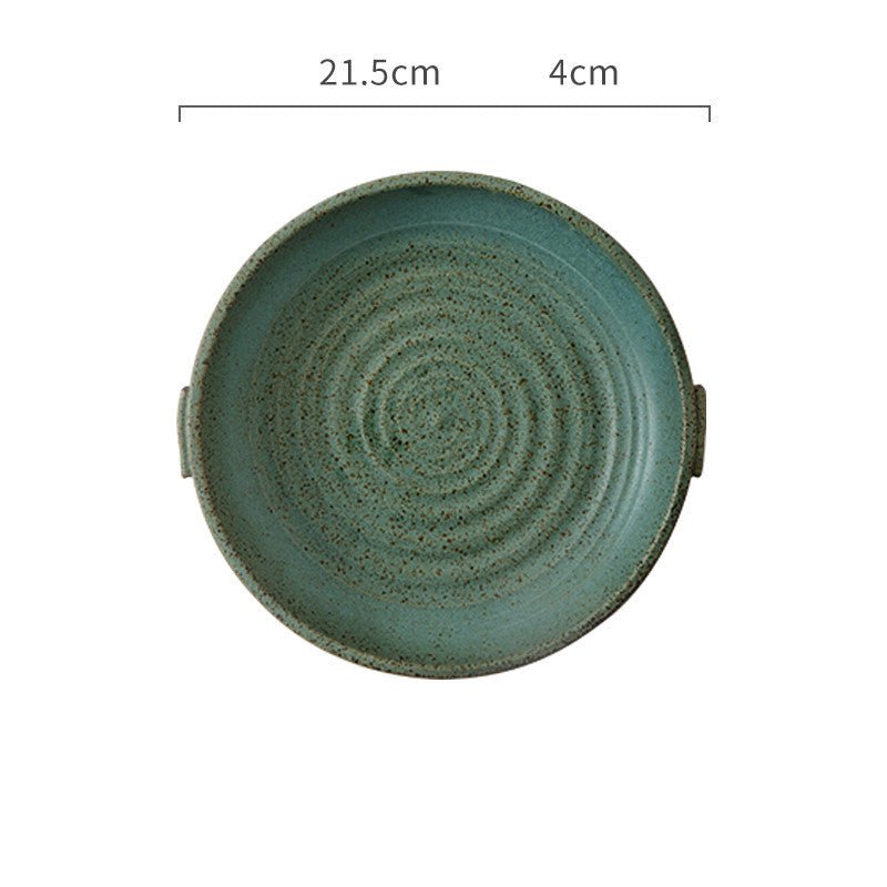 Japanese Binaural Plate Handmade Stoneware Cutlery Set - Hearth & Lume