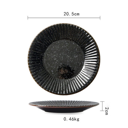 Ceramic Plate Flat Plate Creative Dish Plate Japanese Vintage Tableware - Hearth & Lume