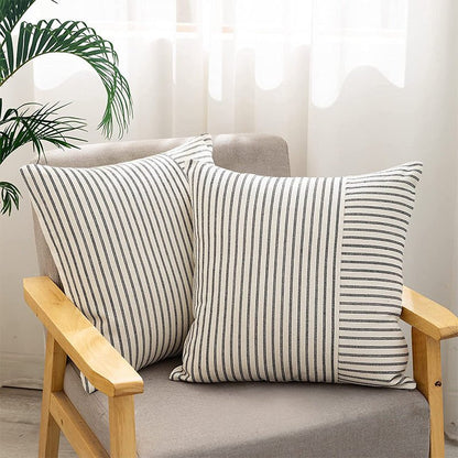 Modern Decorative Striped Canvas Pillow Cover Home Home Sofa Bedroom Cushion - Hearth & Lume