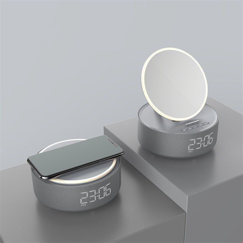 Mirror Wireless Charger Alarm Clock Bluetooth Speaker LED Night Light Smart Digital Clock Loudspeaker For Phone Charger - Hearth & Lume