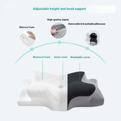 Memory Cotton Pillow Cervical Support Does Not Collapse - Hearth & Lume