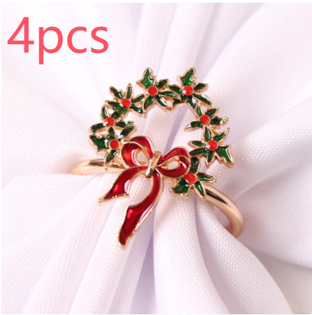 Christmas Tree Napkin Ring Snowflake Napkin Button