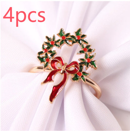 Christmas Tree Napkin Ring Snowflake Napkin Button