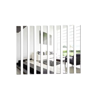 10Pcs Mirror Strips 3D Wall Stickers for Living Room Self Adhesive Acrylic Wall Stickers Room Decoration Waist Line Home Decor