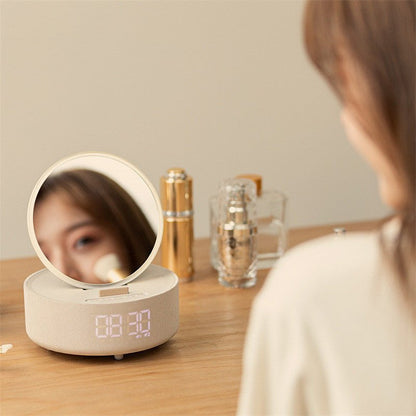 Mirror Wireless Charger Alarm Clock Bluetooth Speaker LED Night Light Smart Digital Clock Loudspeaker For Phone Charger - Hearth & Lume