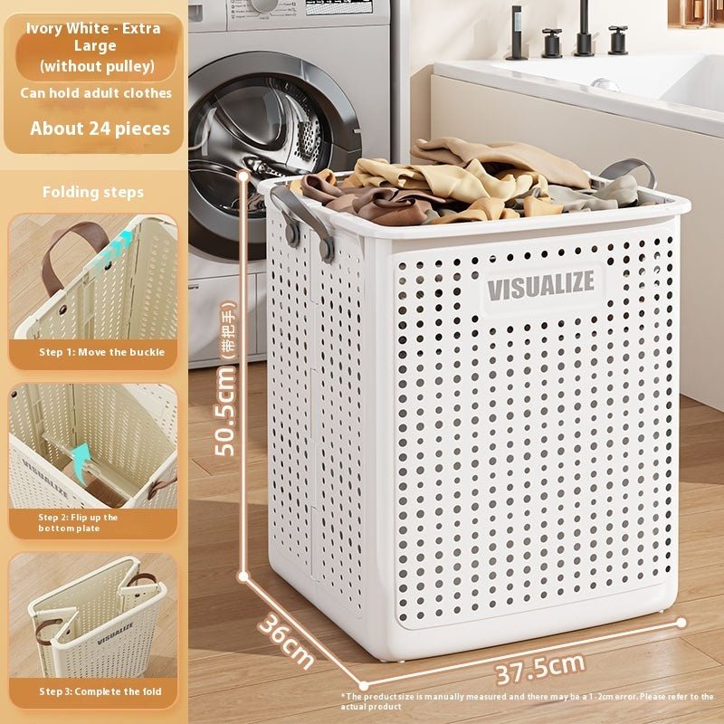 Multifunctional Folding Laundry Basket With Wheels - Hearth & Lume