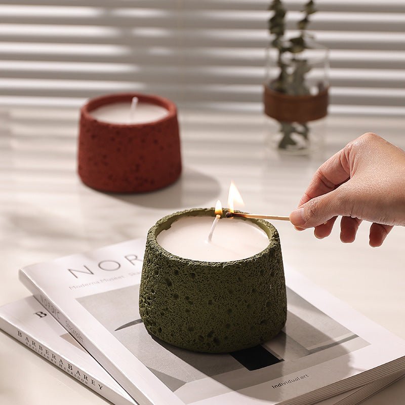 Home Decorative Crafts Candle Holder Cement Aromatherapy Candle Cup - Hearth & Lume
