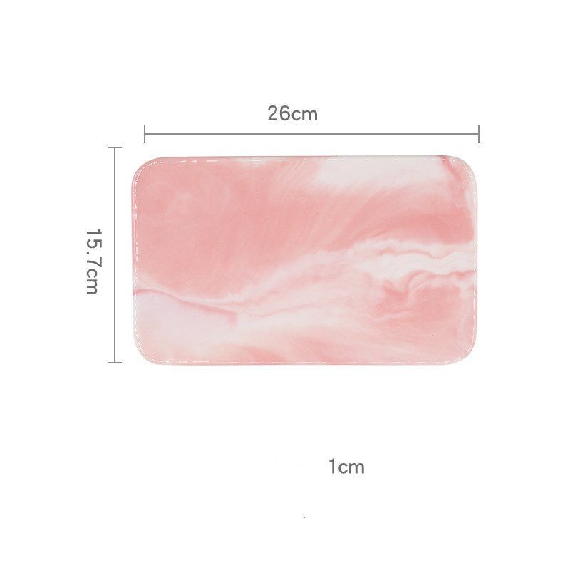 Nordic Simple Marbled Ceramic Tray - Hearth & Lume