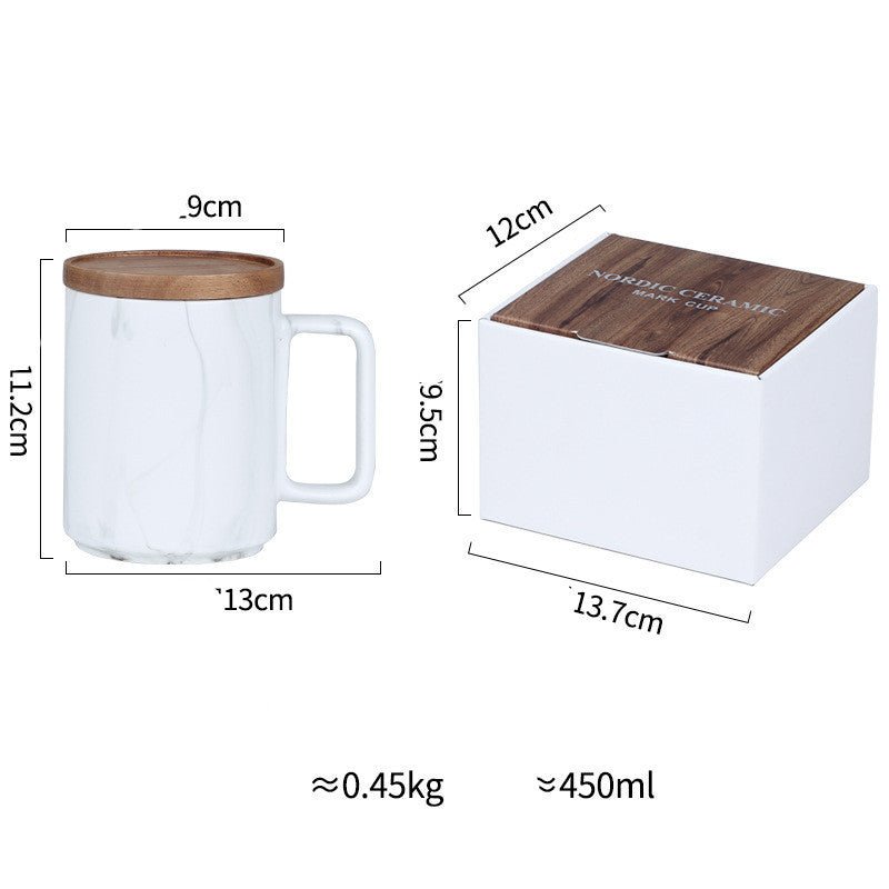Marble Coffee Cup Vintage Ceramic Mug With Lid Mug - Hearth & Lume