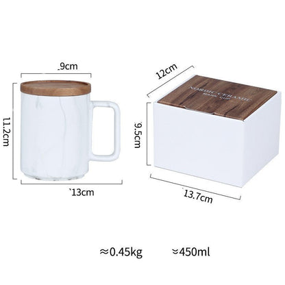 Marble Coffee Cup Vintage Ceramic Mug With Lid Mug - Hearth & Lume