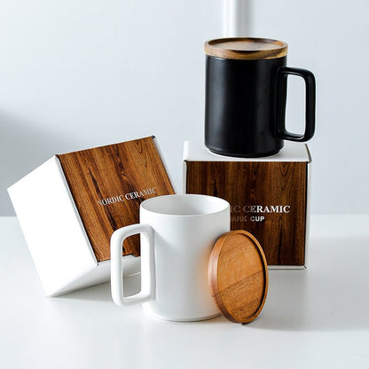 Marble Coffee Cup Vintage Ceramic Mug With Lid Mug - Hearth & Lume