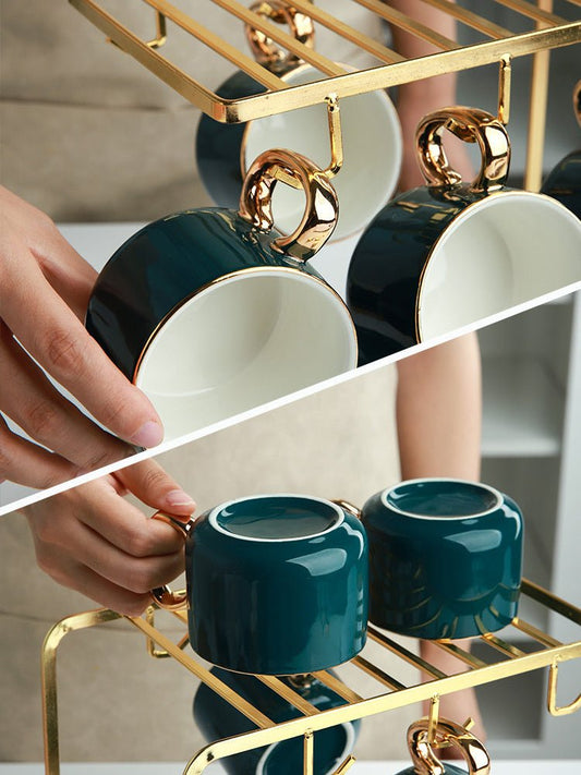 Coffee Cup And Saucer Set Ceramic Cup With Saucer And Spoon Cup Holder Set - Hearth & Lume