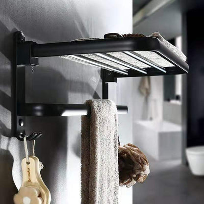 Perforated Space Aluminum Bathroom Folding Shelf Bathroom - Hearth & Lume