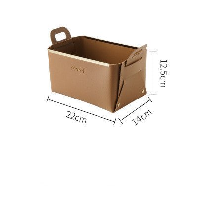 Nordic Desktop PU Leather Large Storage Box Folding - Hearth & Lume