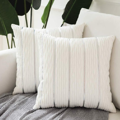 Simple Luxury Striped Velvet Pillow Cover - Hearth & Lume