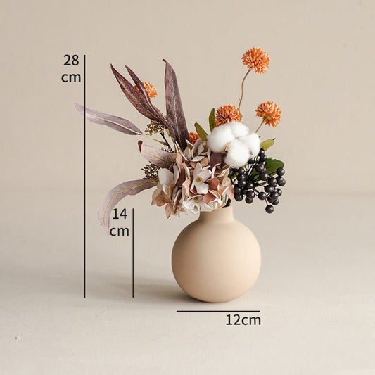 Simulation Floral Decoration Living Room Fake Flowers Dried Flower Bouquet Vase Table Flower Arrangement - Hearth & Lume