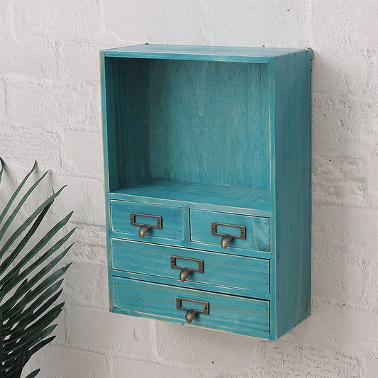 No Hole Wooden Wall Shelf Wall Decoration Wall Cabinet Creative Lattice Storage Cabinet Living Room Bedroom Storage Rack - Hearth & Lume