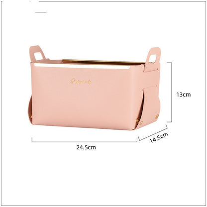 Leather Storage Box With Handle Storage Basket - Hearth & Lume