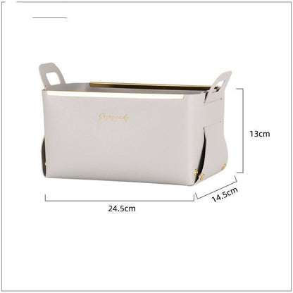 Leather Storage Box With Handle Storage Basket - Hearth & Lume