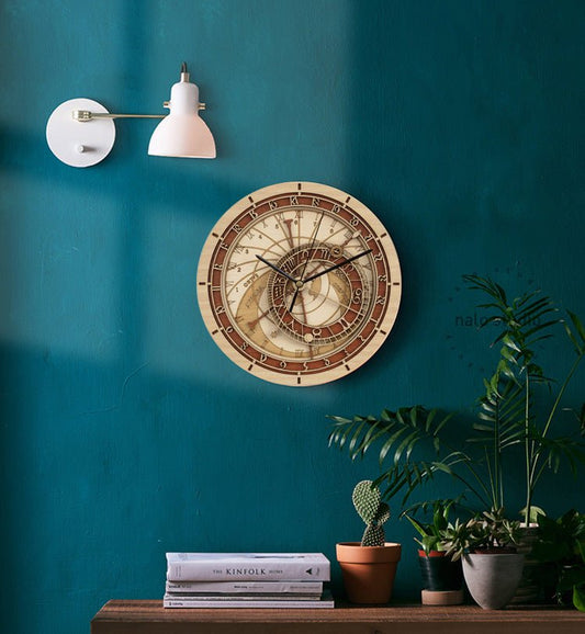 Prague Wooden Astronomical Clock - Hearth & Lume