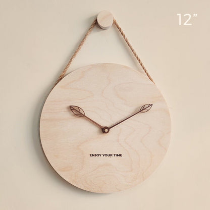 Wooden Sling Creative Wall Clock Nordic Home Living Room Clock Decoration - Hearth & Lume