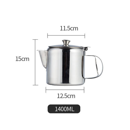 Pull teapot stainless steel coffee pot Hong Kong style milk teapot hand flush pot - Hearth & Lume