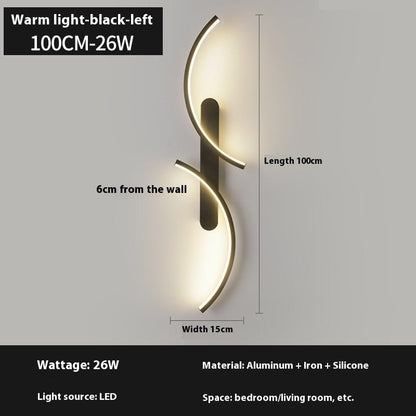 Minimalist Creative Line Wall Lamp Living Room Bedroom Bedside Lamp - Hearth & Lume