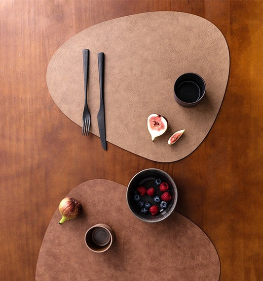 Placemat Leather Placemat Waterproof and Oilproof Pad Anti - scald Heat Insulation Pad - Hearth & Lume