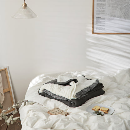 Lamb Cashmere Thickened Warm Blanket Quilt Knitting - Hearth & Lume