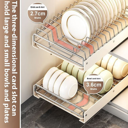 Kitchen Household Bowl Plate Plate Storage Rack Cabinet Built - in Drawer Draining Basket Bowl Rack - Hearth & Lume