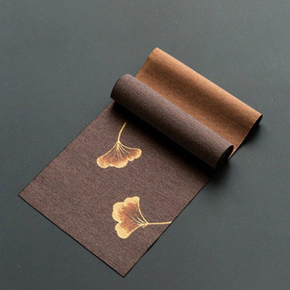 Ginkgo Biloba Tea Table Japanese - style Waterproof Fiber Runner - Hearth & Lume
