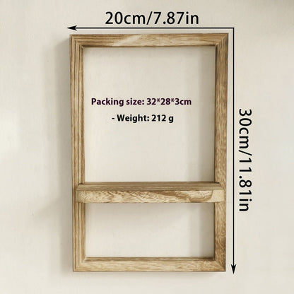 Paulownia Wooden Door Frame - shaped Wall - mounted Flower Pot Storage Rack - Hearth & Lume