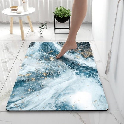 Bathroom Diatom Mud Absorbent Pad Household Marbling Washable - Hearth & Lume
