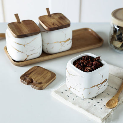 Nordic Gold Marble Jar Set - Hearth & Lume