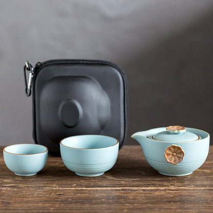 Convenient travel tea set 2 cups per pot - Hearth & Lume