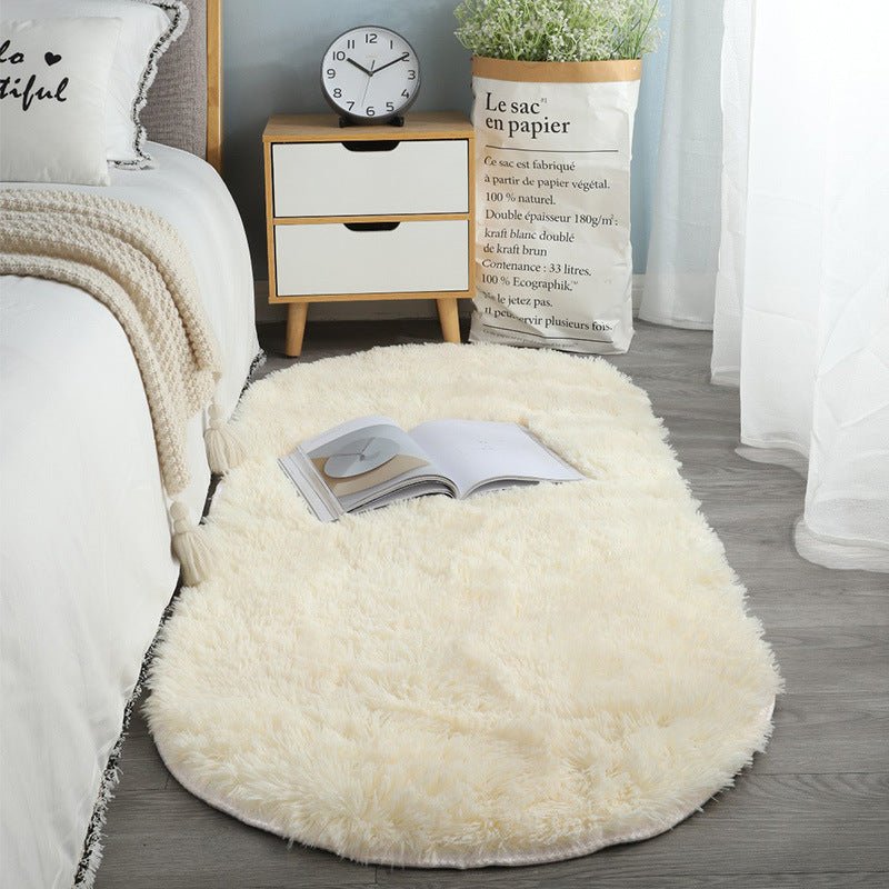 Oval Bedside Silk Wool Bedroom Sofa And Coffee Table Mat - Hearth & Lume