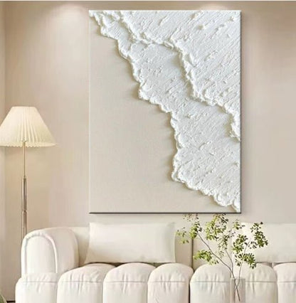 Hand Painted Three - dimensional Oil Painting Niche White - Hearth & Lume