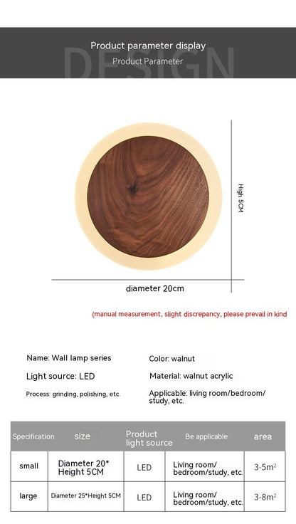 Bedroom Bedside Walnut Wall Lamp Nordic Modern - Hearth & Lume