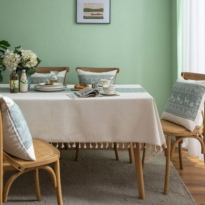 Table Cloth Cotton Christmas Deer Green - Hearth & Lume