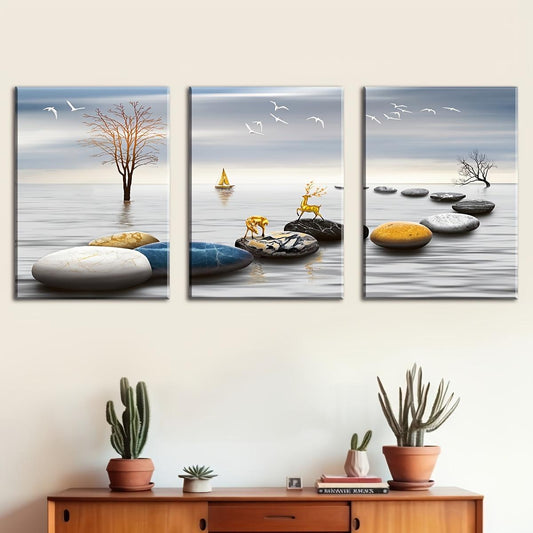Triple Decorative Painting Canvas Frameless Painting - Hearth & Lume