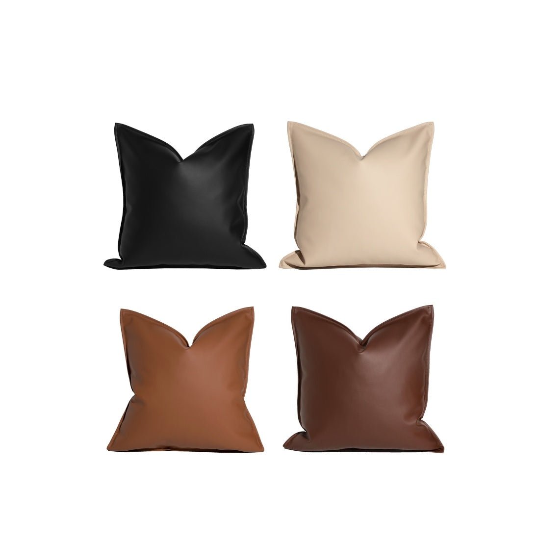 Nordic Style Solid Leather Living Room Sofa Pillow Bed Waist Support - Hearth & Lume