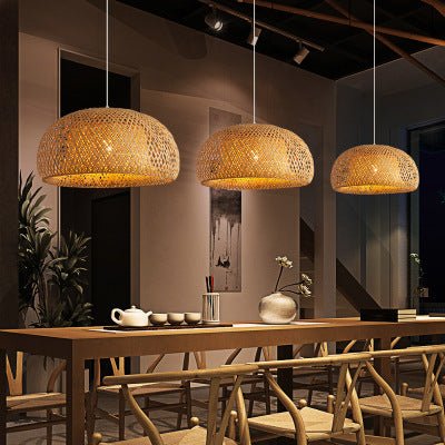 Bamboo Woven Simple Japanese Creative Pastoral Chandelier - Hearth & Lume
