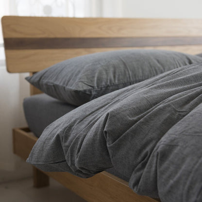 Simple Dormitory Color Woven Washed Cotton Bed Sheet - Hearth & Lume