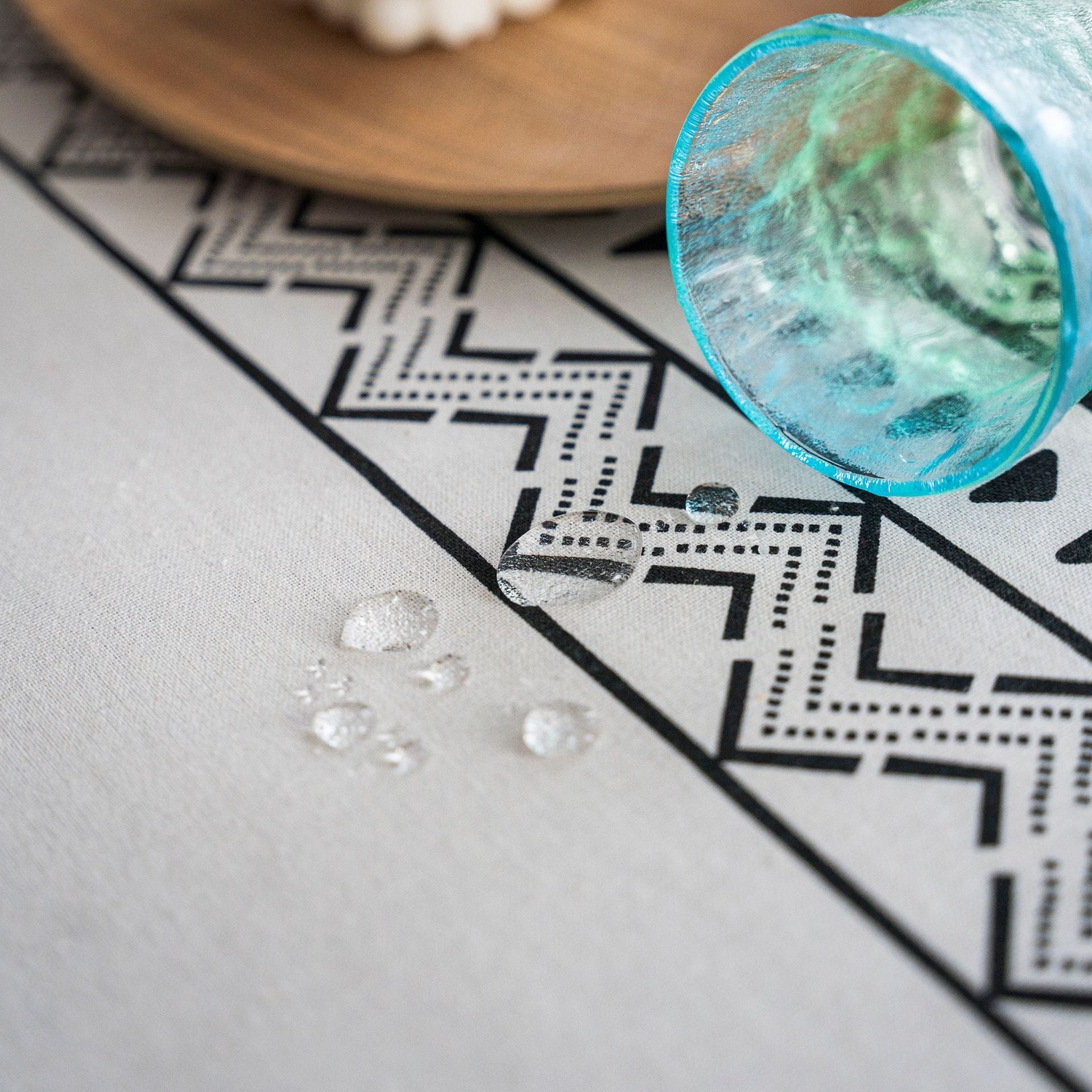 Geometric Black Tassel Rectangular Waterproof Table Cloth - Hearth & Lume