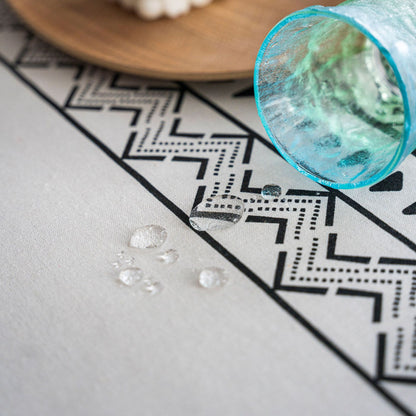 Geometric Black Tassel Rectangular Waterproof Table Cloth - Hearth & Lume