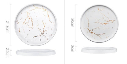 Nordic Style Marble Plate Household Ceramic Dish - Hearth & Lume