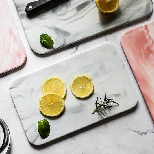 Nordic Simple Marbled Ceramic Tray - Hearth & Lume