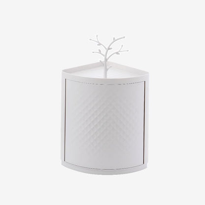 Rotatable Bathroom Makeup Organizer Corner Plastic Wall Mounted Storage Rack Box - Hearth & Lume