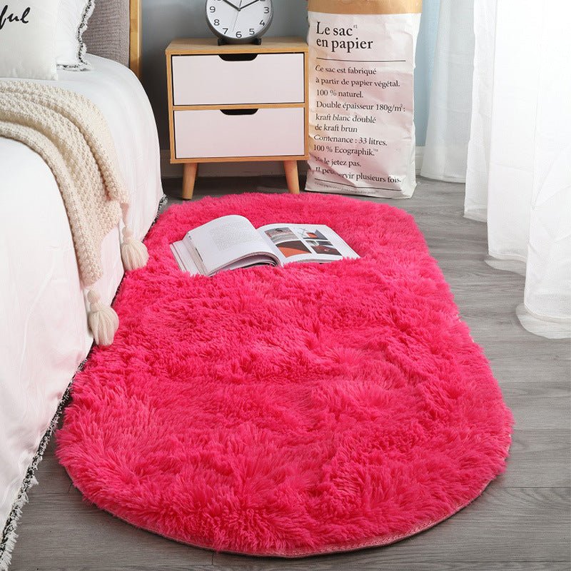 Oval Bedside Silk Wool Bedroom Sofa And Coffee Table Mat - Hearth & Lume