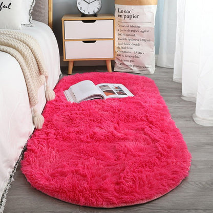 Oval Bedside Silk Wool Bedroom Sofa And Coffee Table Mat - Hearth & Lume